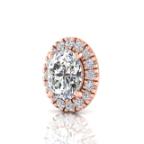 Single Scallop Set Oval Halo Earring