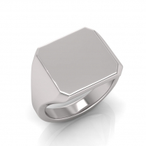 Ladies Emerald Shaped Signet Ring