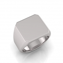 Gents Medium Size Emerald Shaped Signet Ring