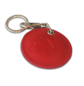 Akrapovic Round Leather Keychain - Red