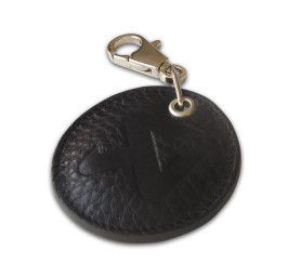 Akrapovic Round Leather Keychain - Black