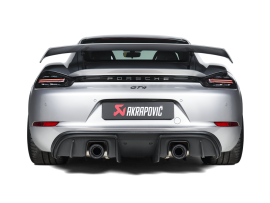 Akrapovic Titanium Tail Pipe Set in Black for Porsche 718 Cayman GT4 / Spyder