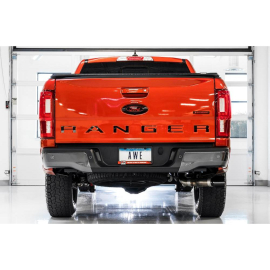 AWE 2019+ Ford Ranger 0FG Performance Exhaust System w/Diamond Black Tips & Rock Guard