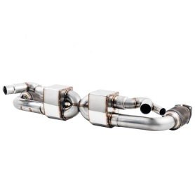 AWE Performance Exhaust and High-Flow Cat Sections for Porsche 991.2 Turbo - Stock Tips