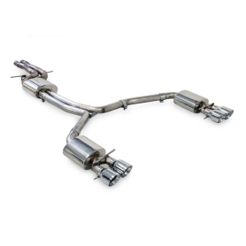 AWE Audi C7.5 A6 3.0T Touring Edition Exhaust - Quad Outlet Chrome Silver Tips