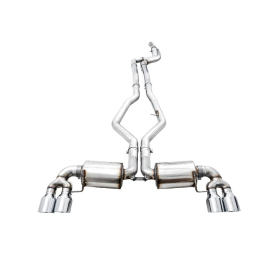 AWE 2019+ BMW M340i (G20) Non-Resonated Touring Edition Exhaust - Quad Chrome Silver Tips