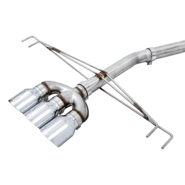 AWE 2017+ Honda Civic Type R Track Edition Exhaust w/Front Pipe & Triple Chrome Silver Tips
