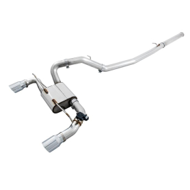 AWE Ford Focus RS SwitchPath Cat-back Exhaust - Chrome Silver Tips