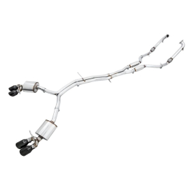 AWE Audi B9 S4 SwitchPath Exhaust - Non-Resonated (Black 102mm Tips)