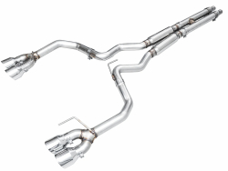 AWE Track Edition Exhaust for S650 Ford Mustang GT Fastback - Quad Chrome Silver Tips