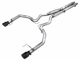 AWE Track Edition Exhaust for S650 Ford Mustang GT Fastback - Dual Diamond Black Tips