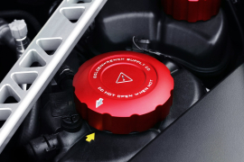 Goldenwrench Supply Toyota GR Supra 2020+ (A90) BLACKLINE Performance Coolant Cap Set (Red)