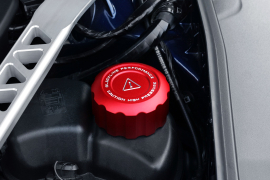 Goldenwrench Supply Toyota GR Supra 2020+ (A90) BLACKLINE Performance Coolant Cap Set (Red)