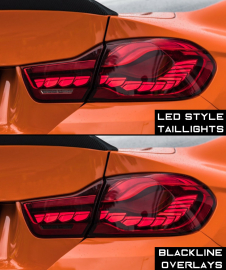 Goldenwrench Supply BMW 4 Series (F32/F82 OLED LED Styled Taillights) BLACKLINE Taillight Overlay Kit