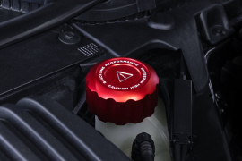 Goldenwrench Supply MINI 2020+ JCW / GP3 (F5X) BLACKLINE Performance Engine Cap Set (Oil Cap / Coolant Cap) - (Red)