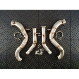 Redstar Heat Shielded HJS HD 200CPSI 130mm Downpipes - Mercedes C63 Facelift W205