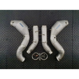 Redstar Heat Shielded HJS HD 200CPSI 130mm Downpipes - Mercedes C63 Facelift W205