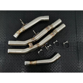 Redstar Stainless Steel Centre Resonator Delete - Audi RSQ8/SQ7/SQ8, Bentley Bentayga, Porsche Cayenne S V8/Turbo/GTS