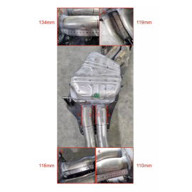 Redstar Stainless Steel Centre Resonator Delete - Audi RSQ8/SQ7/SQ8, Bentley Bentayga, Porsche Cayenne S V8/Turbo/GTS