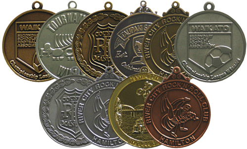 assortment of custom made medals